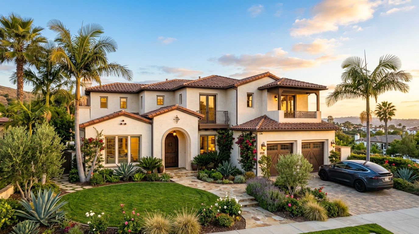A beautiful Sonoma rental home at golden hour